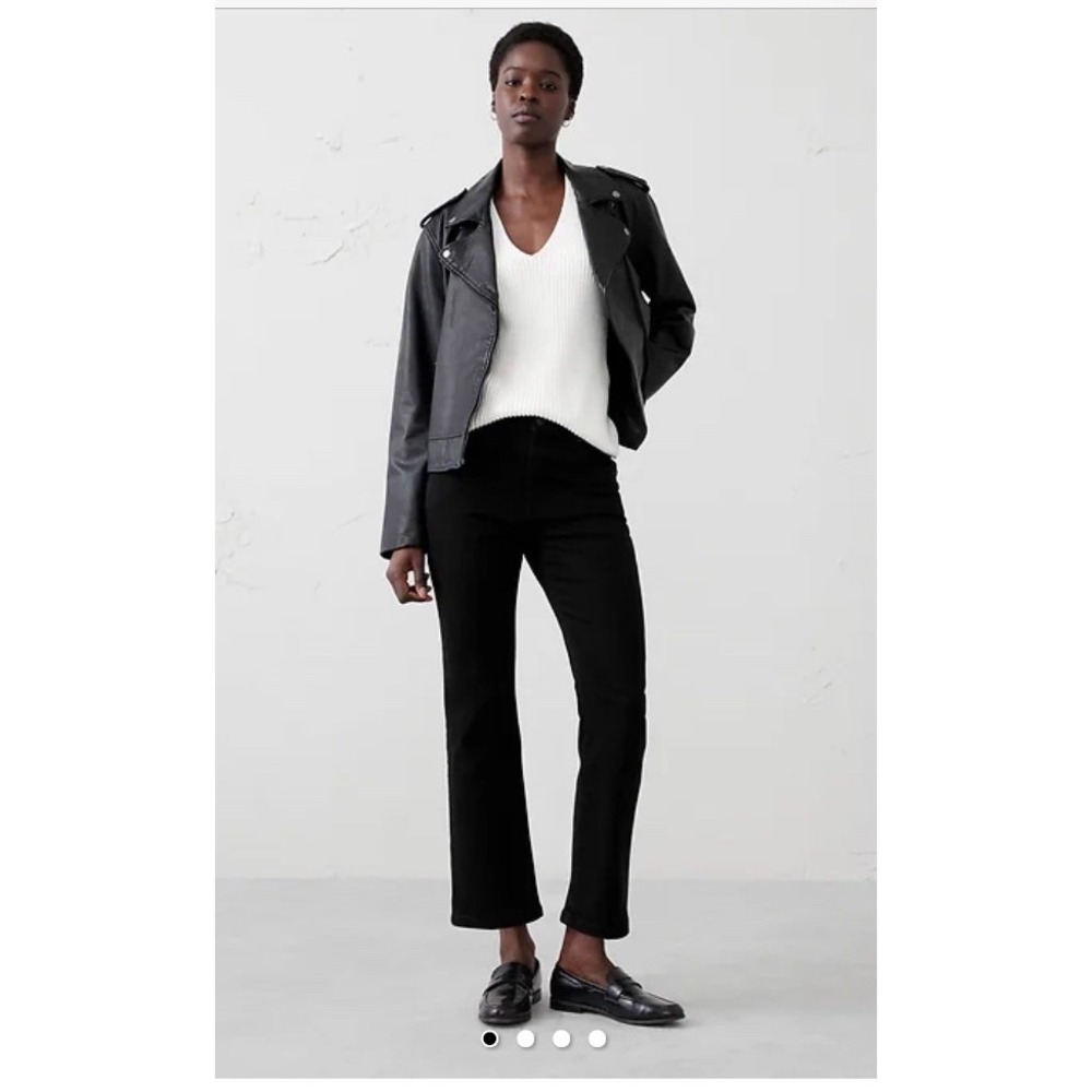 NEW Banana Republic Jeans‎ 28 Women's High Rise Crop Boot Cut Stretch Black